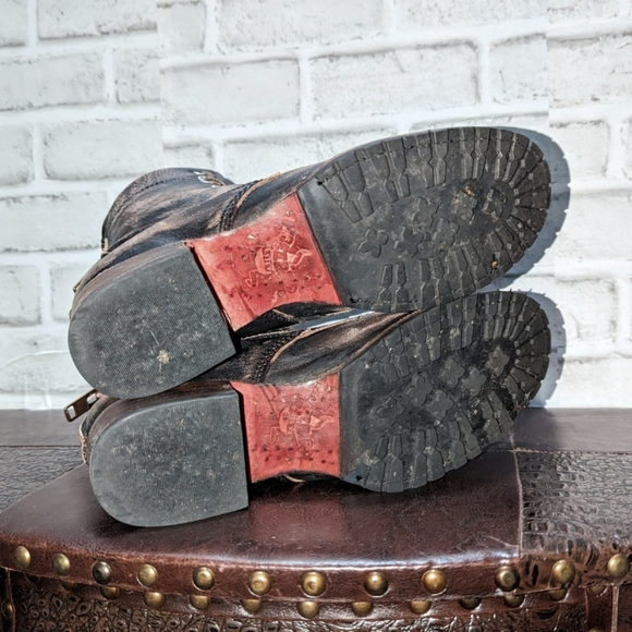 Freebird Liverpool Boot Size 9 RED ZIPPER Distressed Brown - Picture 5 of 11